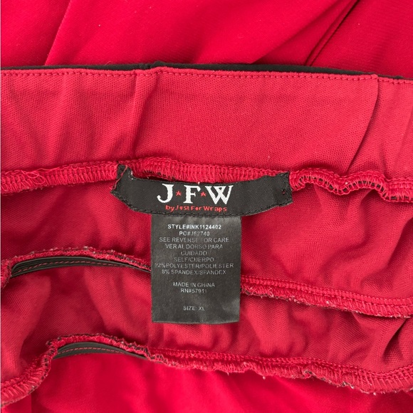 Vintage JFW Dress Red Black Thick Strap Pleated Vampire Gothic Y2K XL - Picture 8 of 8